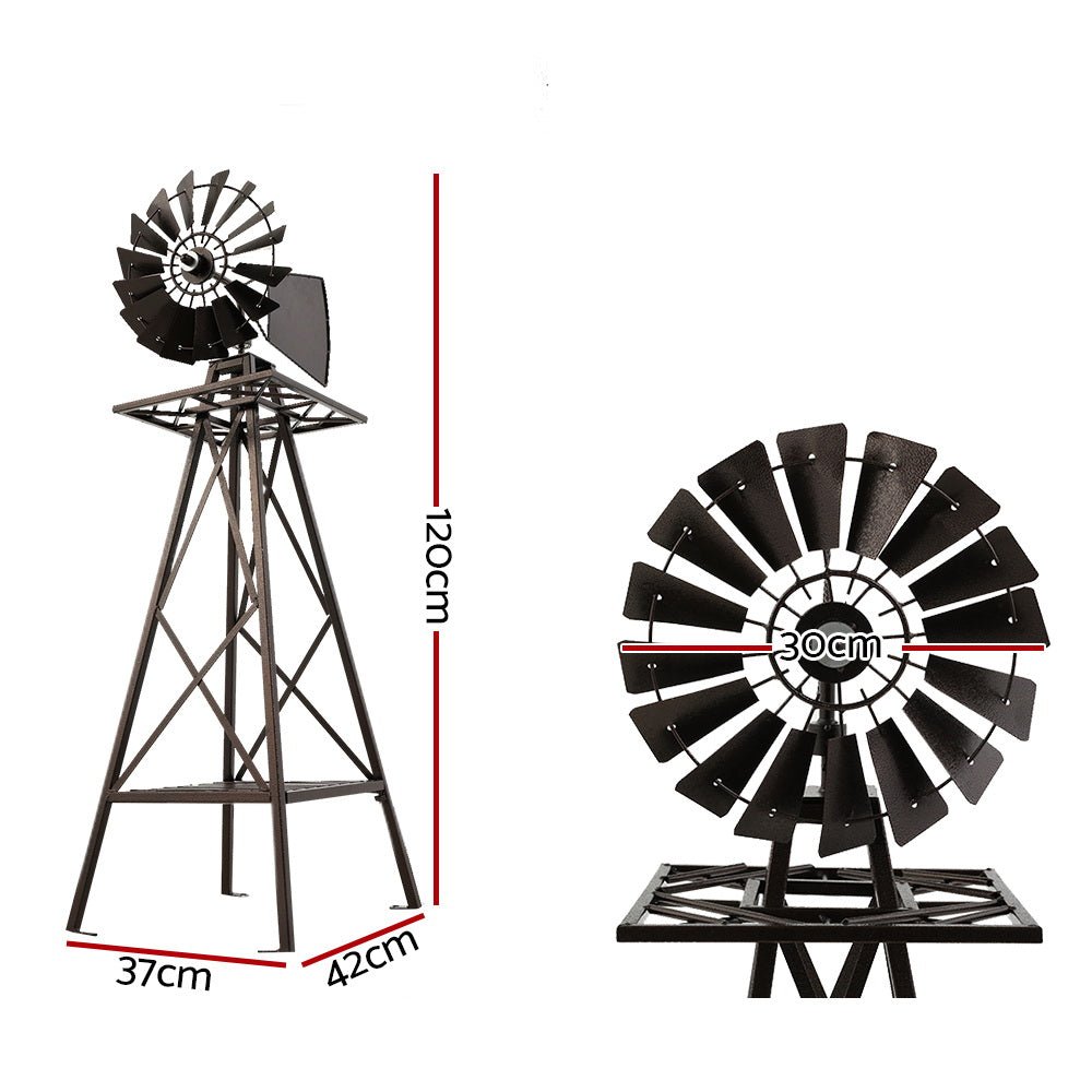 Garden Windmill 120cm Metal Ornaments Outdoor Decor Ornamental Wind Mill - Home & Garden > Decor > Garden Ornaments - Rivercity House & Home Co. (ABN 18 642 972 209) - Affordable Modern Furniture Australia