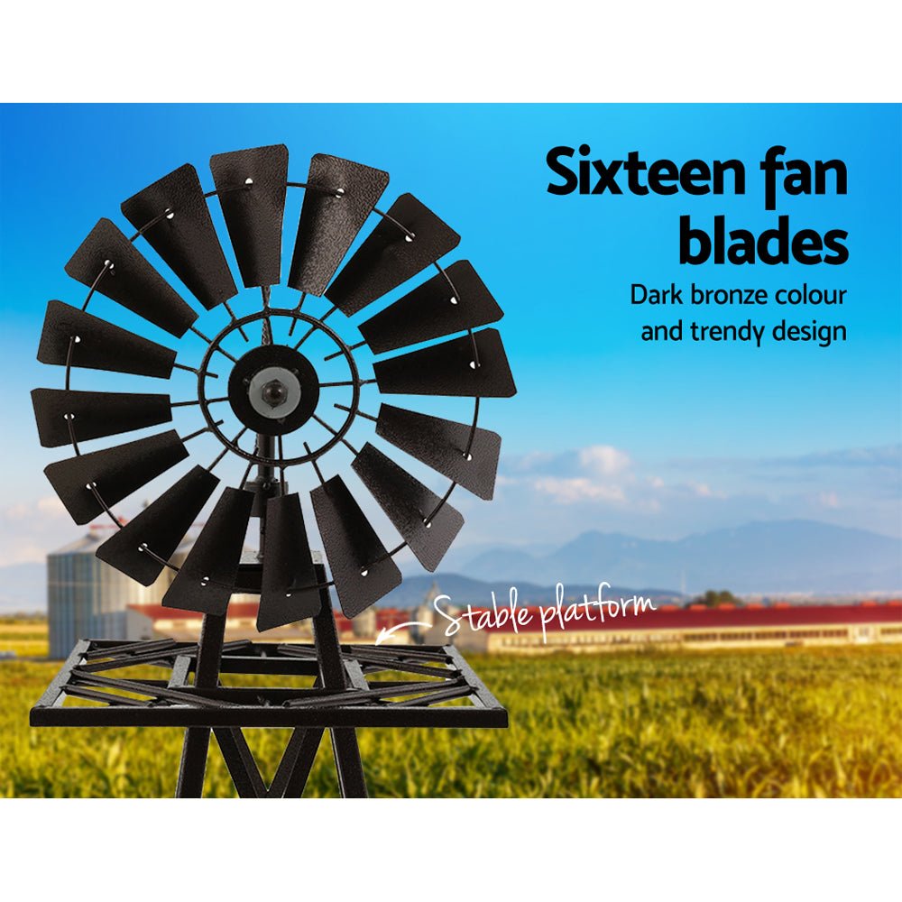 Garden Windmill 120cm Metal Ornaments Outdoor Decor Ornamental Wind Mill - Home & Garden > Decor > Garden Ornaments - Rivercity House & Home Co. (ABN 18 642 972 209) - Affordable Modern Furniture Australia