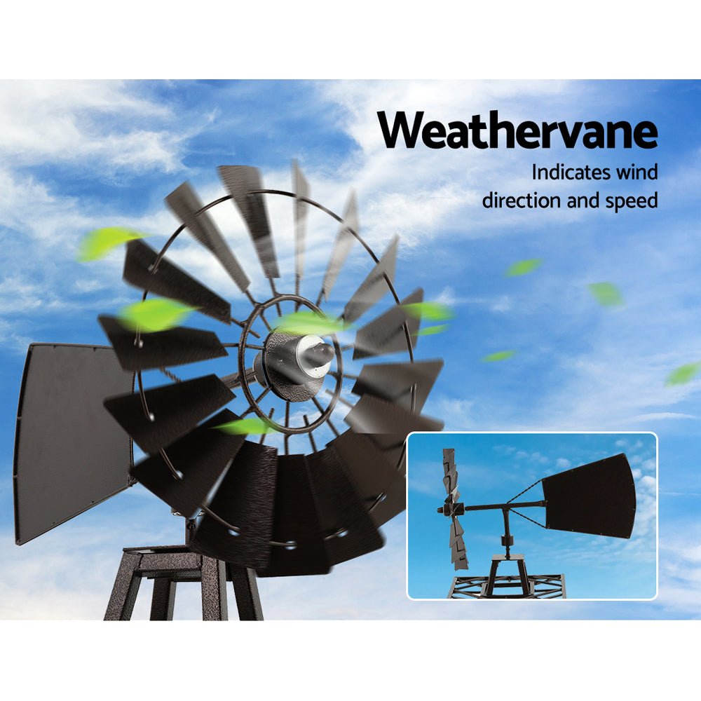 Garden Windmill 120cm Metal Ornaments Outdoor Decor Ornamental Wind Mill - Home & Garden > Decor > Garden Ornaments - Rivercity House & Home Co. (ABN 18 642 972 209) - Affordable Modern Furniture Australia