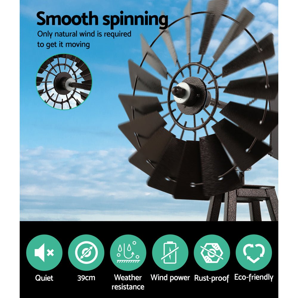Garden Windmill 160cm Metal Ornaments Outdoor Decor Ornamental Wind Mill - Home & Garden > Decor > Garden Ornaments - Rivercity House & Home Co. (ABN 18 642 972 209) - Affordable Modern Furniture Australia