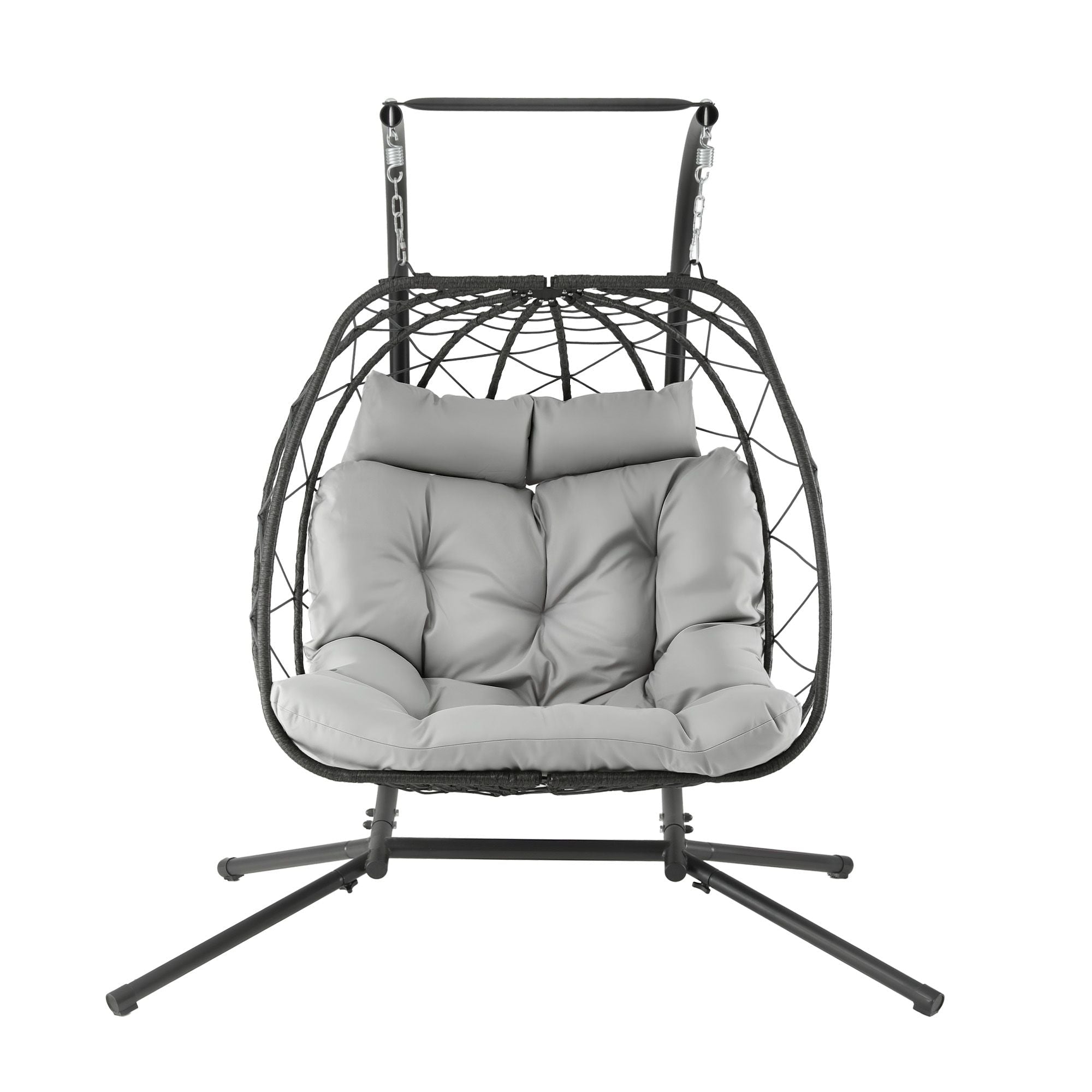 Gardeon 2-Seater Outdoor Swing Chair with Stand and Cushion - Dark Grey - Furniture > Outdoor > Outdoor Chairs - Rivercity House & Home Co. (ABN 18 642 972 209) - Affordable Modern Furniture Australia