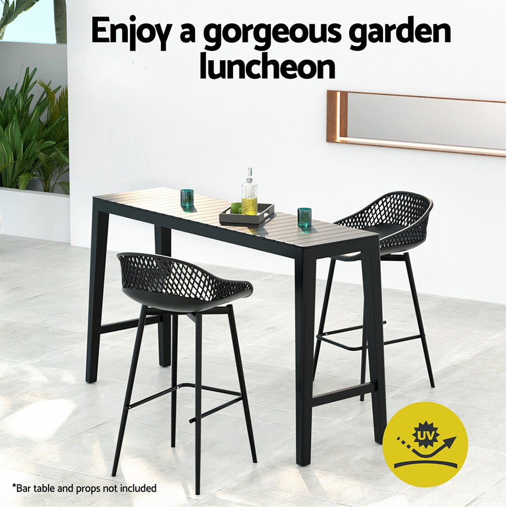Gardeon 2PC Outdoor Bar Stools Plastic Metal Dining Chair Patio Furniture Garden - Furniture > Outdoor - Rivercity House & Home Co. (ABN 18 642 972 209) - Affordable Modern Furniture Australia