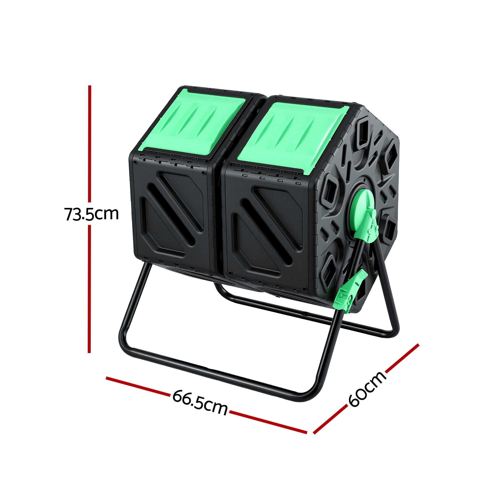 Gardeon Compost Bin Dual - Chamber 130L Composter Tumbler Rotating Garden Recycle Food Waste - Home & Garden > Garden Tools > Gardening Accessories - Rivercity House & Home Co. (ABN 18 642 972 209) - Affordable Modern Furniture Australia