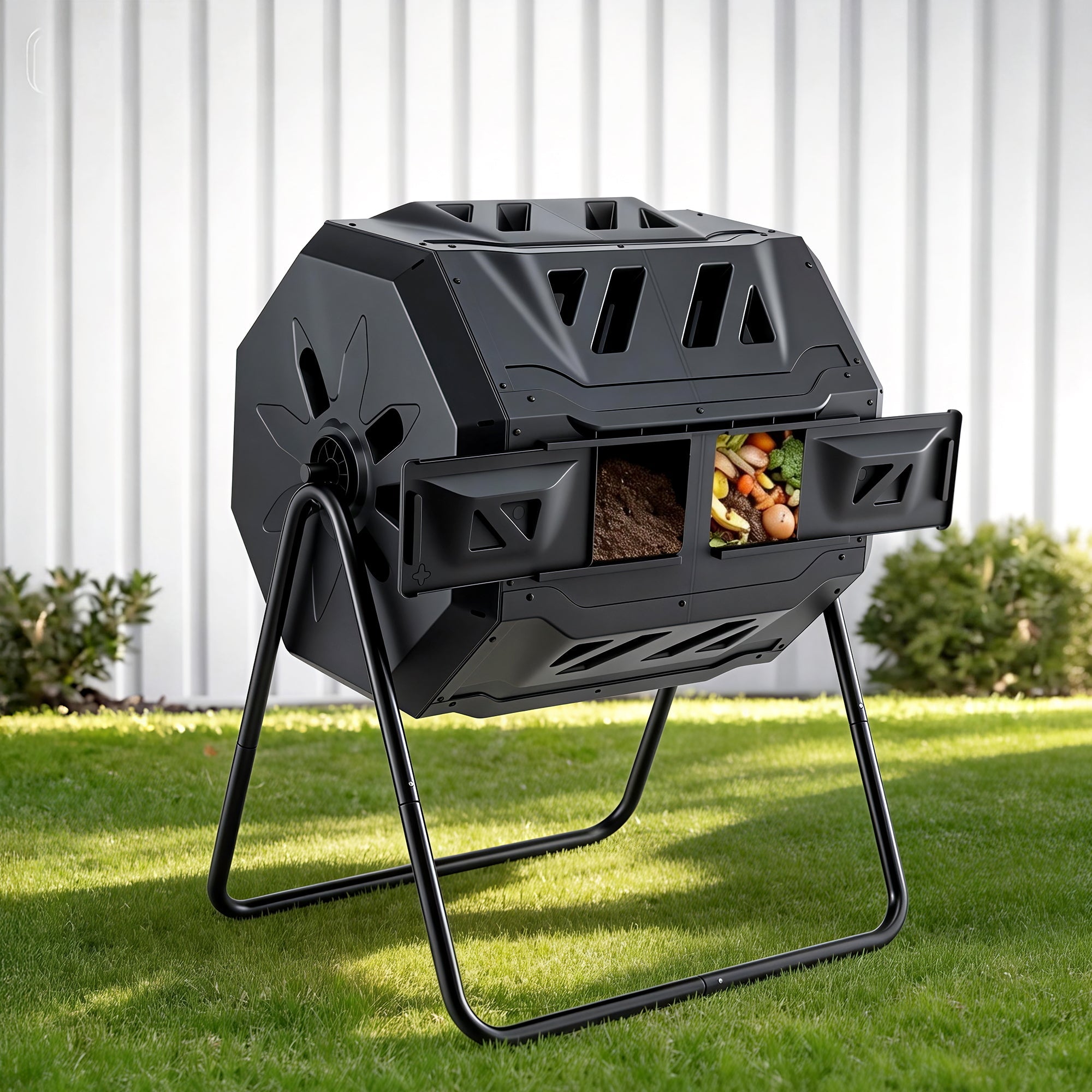 Gardeon Compost Bin Dual - Chamber 160L Composter Tumbler Rotating Garden Recycle Food Waste - Home & Garden > Garden Tools > Gardening Accessories - Rivercity House & Home Co. (ABN 18 642 972 209) - Affordable Modern Furniture Australia