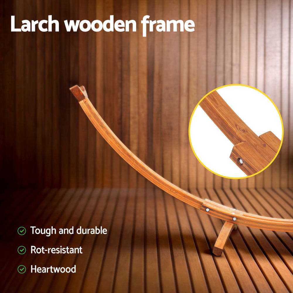 Gardeon Hammock Bed Stand Larch Wood 315cm Length - Home & Garden > Hammocks > Hammocks & Accessories - Rivercity House & Home Co. (ABN 18 642 972 209) - Affordable Modern Furniture Australia