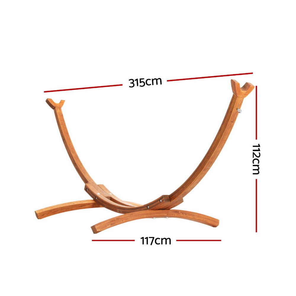 Gardeon Hammock Bed Stand Larch Wood 315cm Length - Home & Garden > Hammocks > Hammocks & Accessories - Rivercity House & Home Co. (ABN 18 642 972 209) - Affordable Modern Furniture Australia