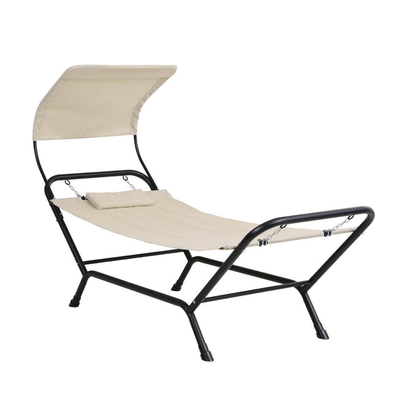 Gardeon Hammock Bed w/ Stand Sun Lounge Chair Beige - Home & Garden > Hammocks > Hammocks & Accessories - Rivercity House & Home Co. (ABN 18 642 972 209) - Affordable Modern Furniture Australia