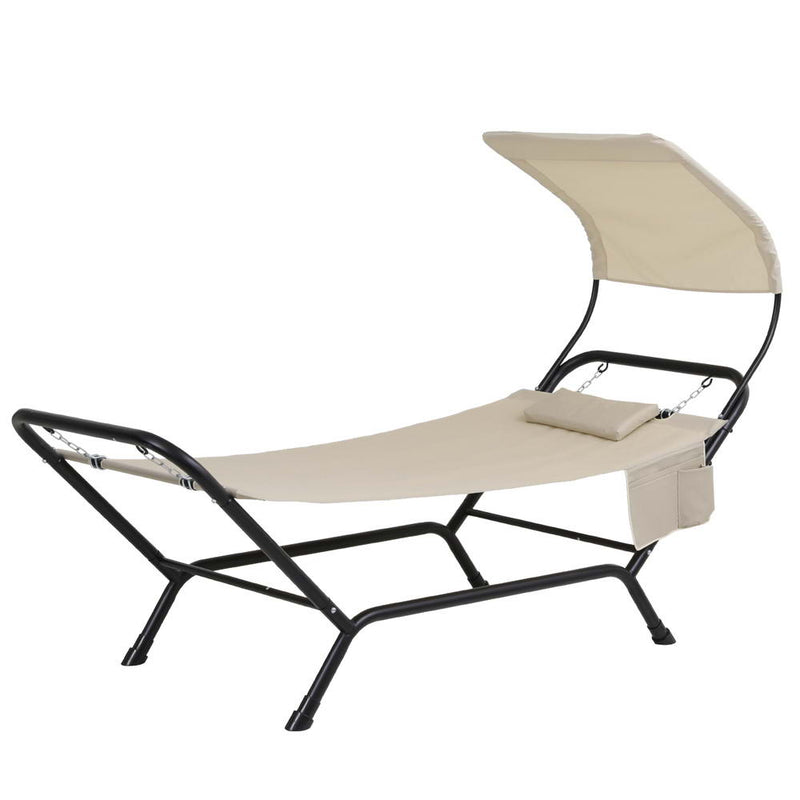 Gardeon Hammock Bed w/ Stand Sun Lounge Chair Beige - Home & Garden > Hammocks > Hammocks & Accessories - Rivercity House & Home Co. (ABN 18 642 972 209) - Affordable Modern Furniture Australia