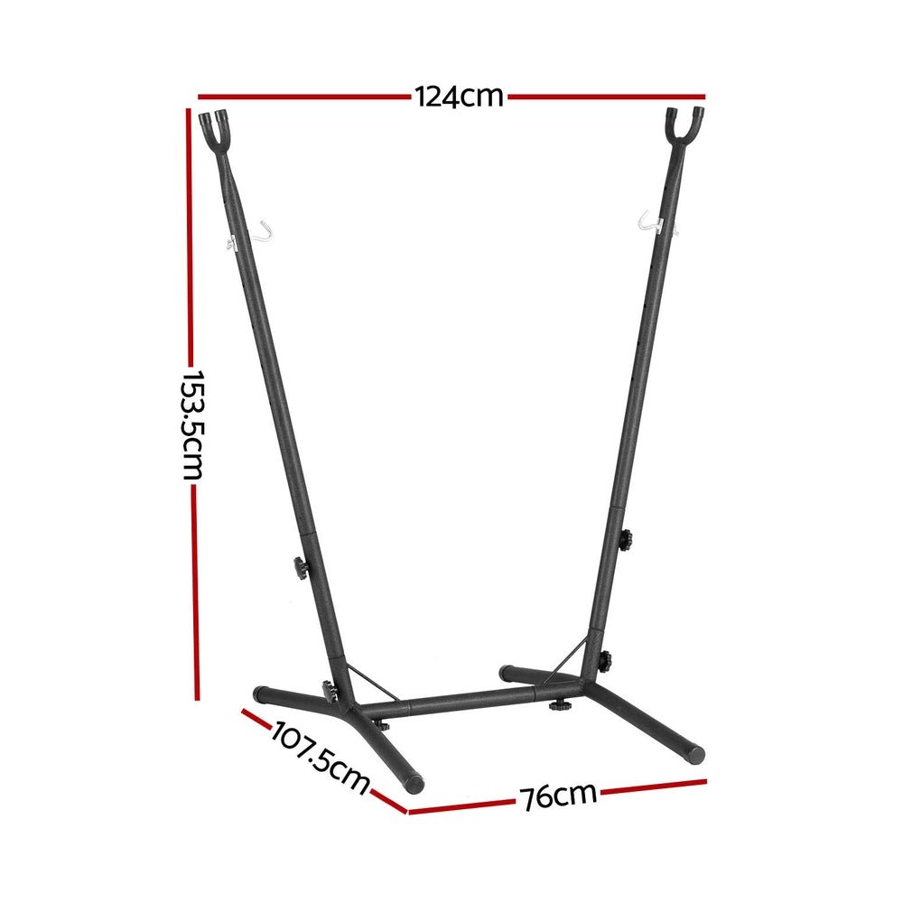 Gardeon Hammock Chair Stand Metal Frame Black - Home & Garden > Hammocks - Rivercity House & Home Co. (ABN 18 642 972 209) - Affordable Modern Furniture Australia