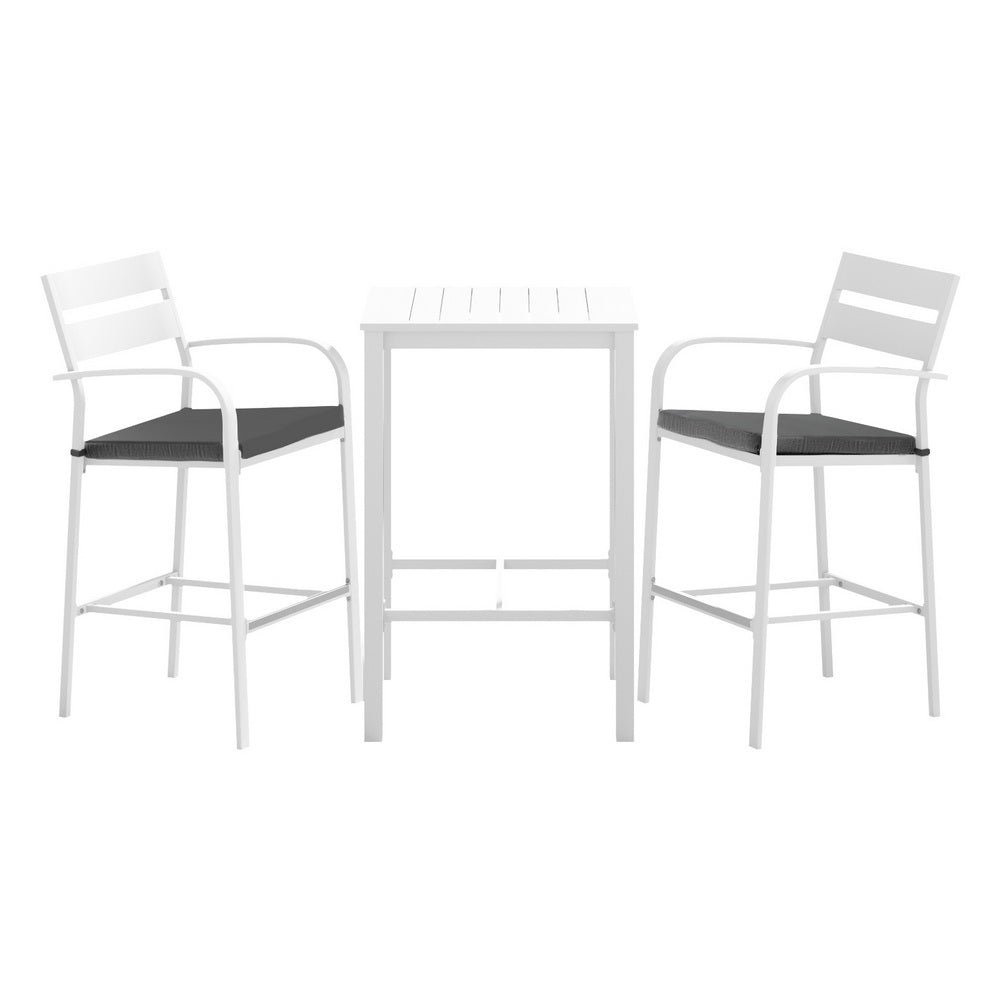 Gardeon Outdoor Bar Set Stools 3 - Piece Dining Chairs Table Patio Aluminium Bistro Set - Furniture > Outdoor > Outdoor Dining Sets - Rivercity House & Home Co. (ABN 18 642 972 209) - Affordable Modern Furniture Australia