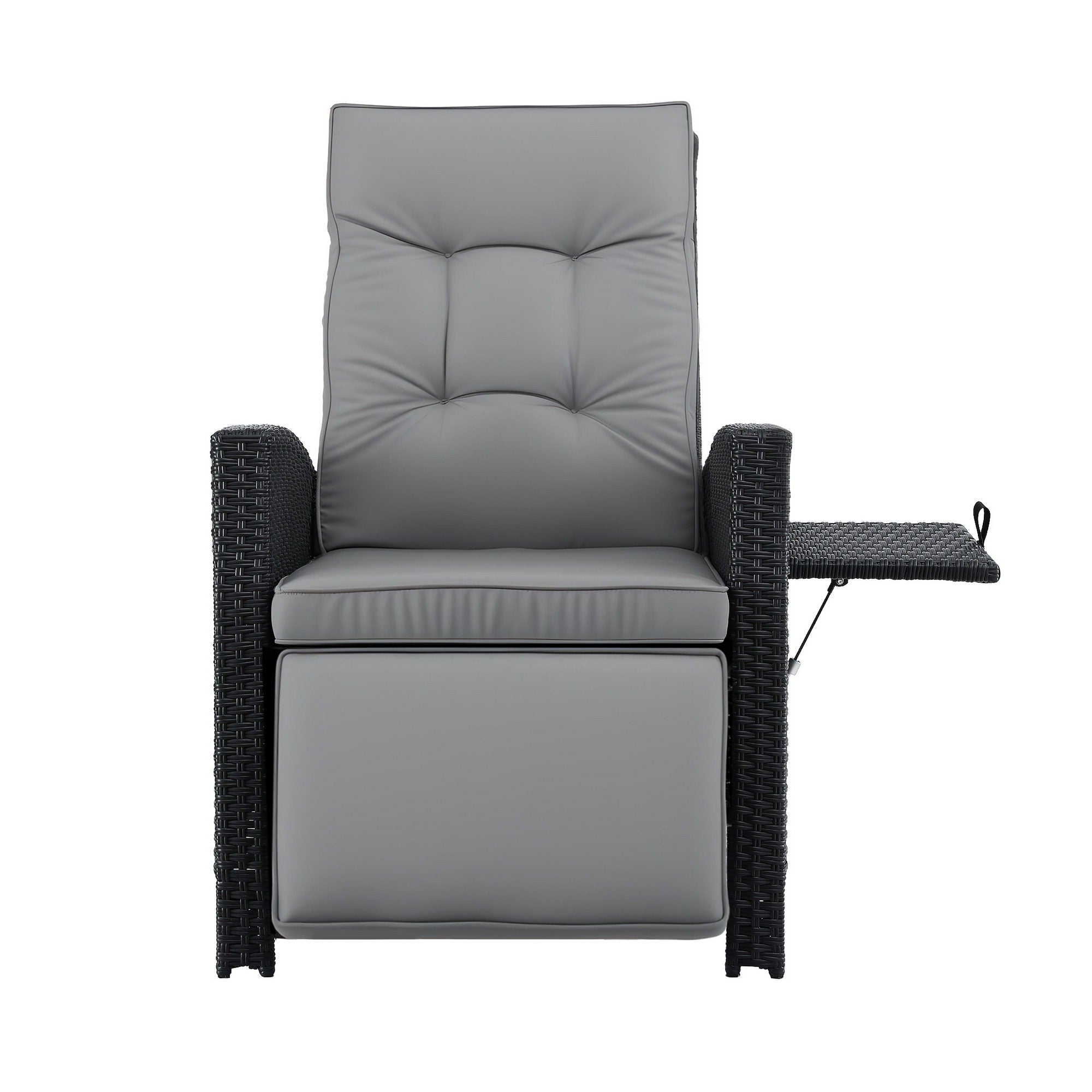 Gardeon Outdoor Recliner Chairs Sun lounge Wicker Lounger Patio Furniture Adjustable Black - Furniture > Outdoor > Outdoor Chairs - Rivercity House & Home Co. (ABN 18 642 972 209) - Affordable Modern Furniture Australia