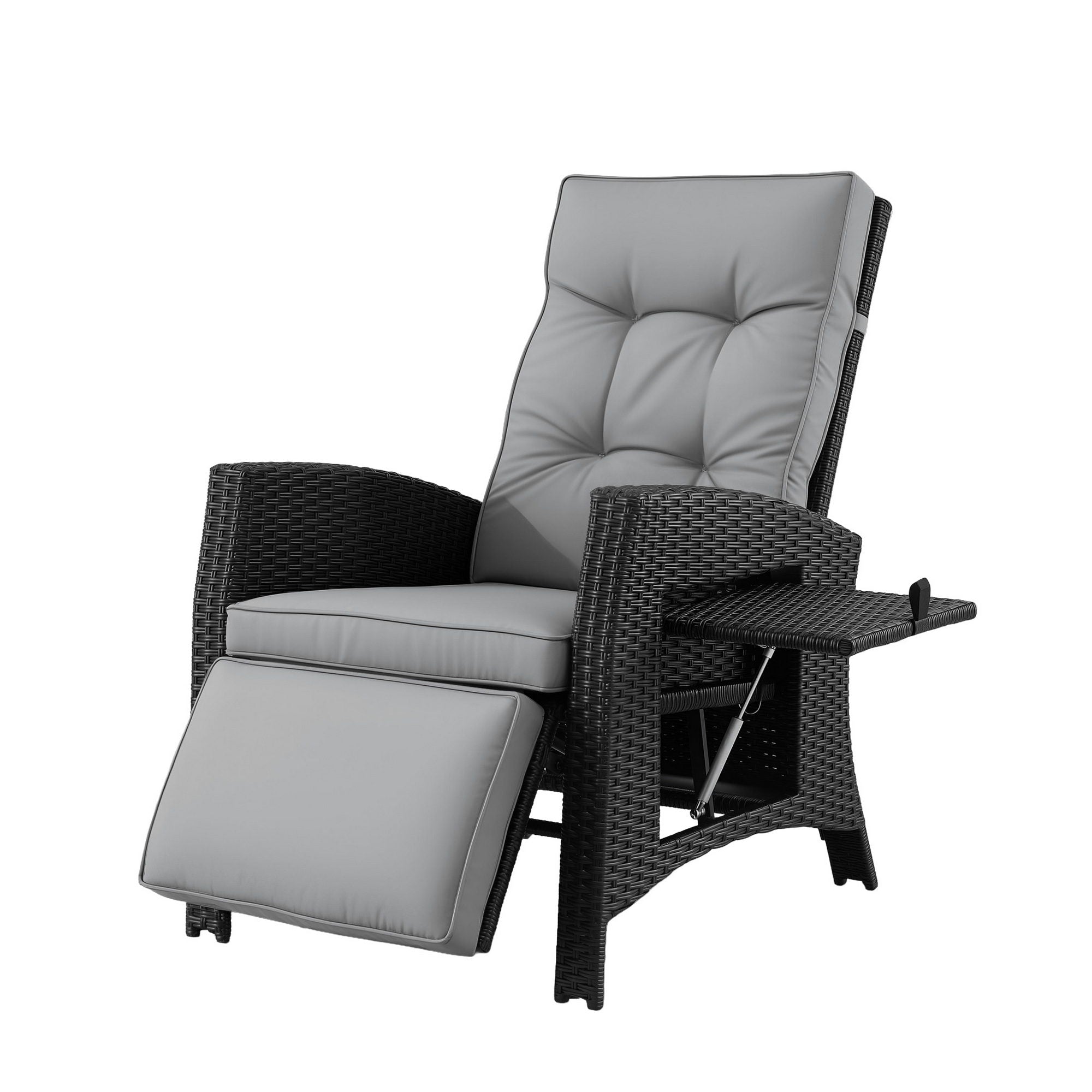 Gardeon Outdoor Recliner Chairs Sun lounge Wicker Lounger Patio Furniture Adjustable Black - Furniture > Outdoor > Outdoor Chairs - Rivercity House & Home Co. (ABN 18 642 972 209) - Affordable Modern Furniture Australia
