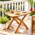 Gardeon Outdoor Side Table HDPE 53x46x39cm - Natural