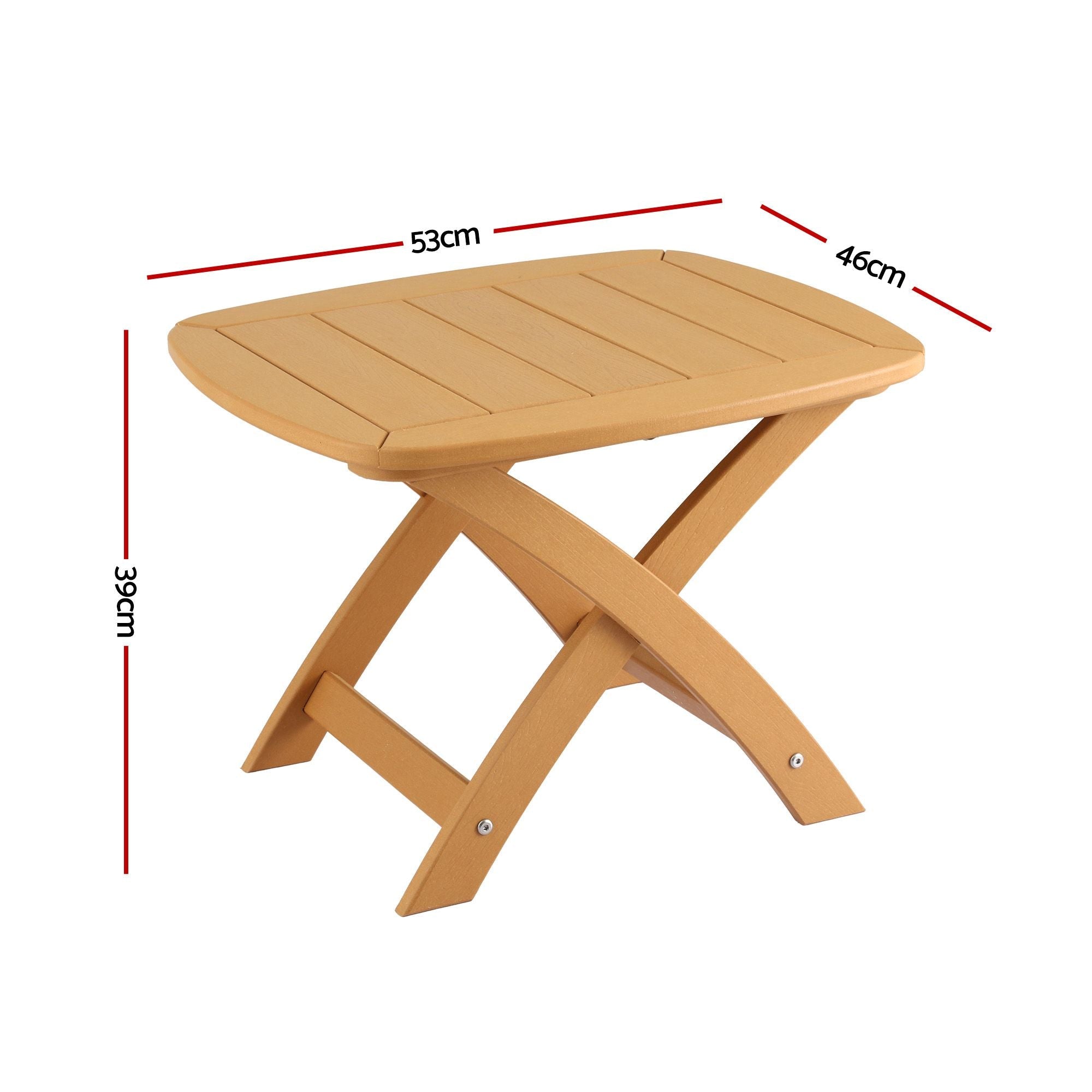 Gardeon Outdoor Side Table HDPE 53x46x39cm - Natural - Furniture > Living Room > Side Tables - Rivercity House & Home Co. (ABN 18 642 972 209) - Affordable Modern Furniture Australia