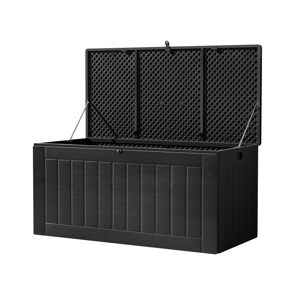 Gardeon Outdoor Storage Box 830L Container Lockable Bench Tool Shed All Black - Home & Garden > Storage - Rivercity House & Home Co. (ABN 18 642 972 209) - Affordable Modern Furniture Australia