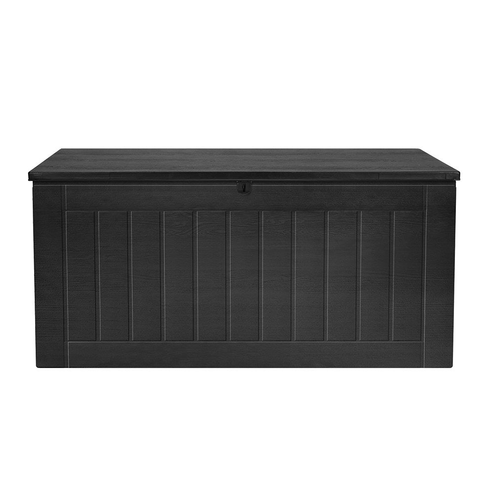 Gardeon Outdoor Storage Box 830L Container Lockable Bench Tool Shed All Black - Home & Garden > Storage - Rivercity House & Home Co. (ABN 18 642 972 209) - Affordable Modern Furniture Australia