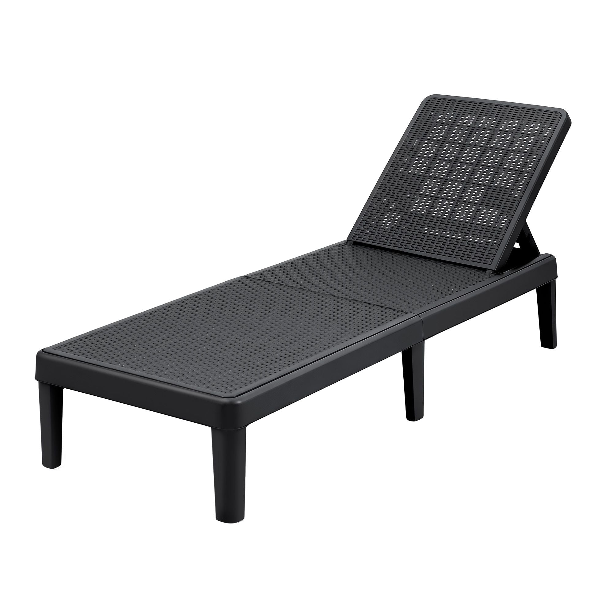 Gardeon Sun Lounge Adjustable Outdoor Lounger - Black - Furniture > Outdoor > Outdoor Chairs - Rivercity House & Home Co. (ABN 18 642 972 209) - Affordable Modern Furniture Australia