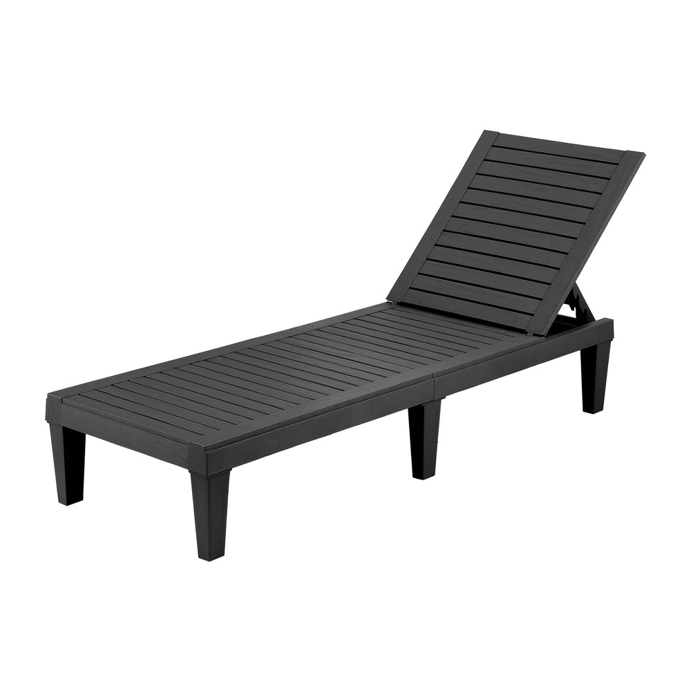 Gardeon Sun Lounge Adjustable Recliner Patio Outdoor Furniture Lightweight Black - Furniture > Outdoor > Outdoor Sofas & Lounge Sets - Rivercity House & Home Co. (ABN 18 642 972 209) - Affordable Modern Furniture Australia