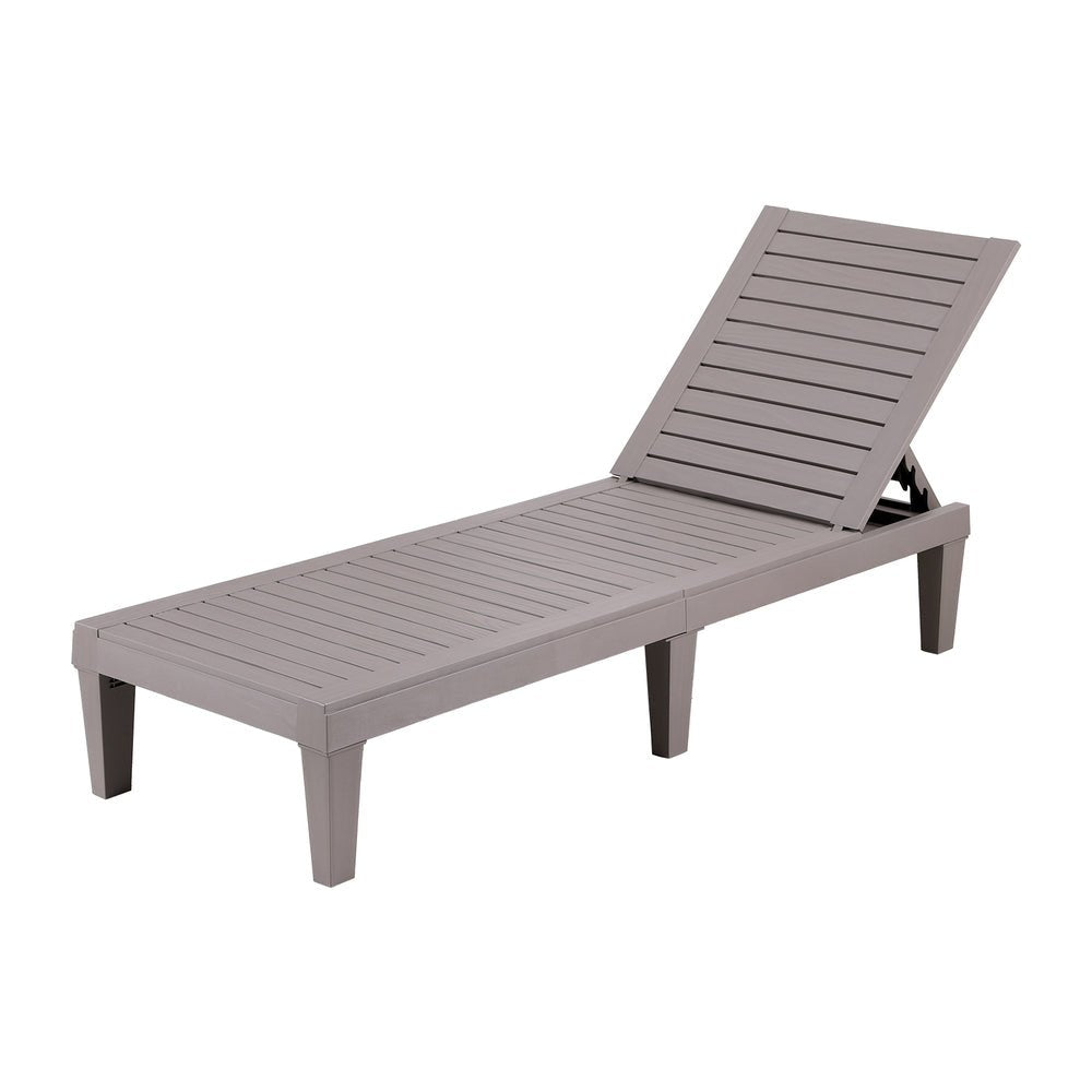 Gardeon Sun Lounge Adjustable Recliner Patio Outdoor Furniture Lightweight Grey - Furniture > Outdoor > Outdoor Sofas & Lounge Sets - Rivercity House & Home Co. (ABN 18 642 972 209) - Affordable Modern Furniture Australia