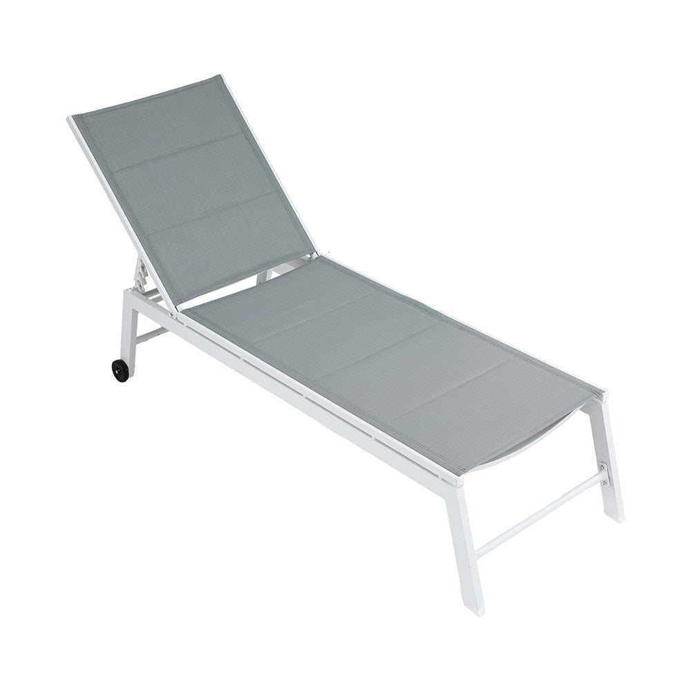 Gardeon Sun Lounger Chaise Lounge Wheels Patio Furniture Outdoor Setting White - Furniture > Outdoor > Outdoor Sofas & Lounge Sets - Rivercity House & Home Co. (ABN 18 642 972 209) - Affordable Modern Furniture Australia
