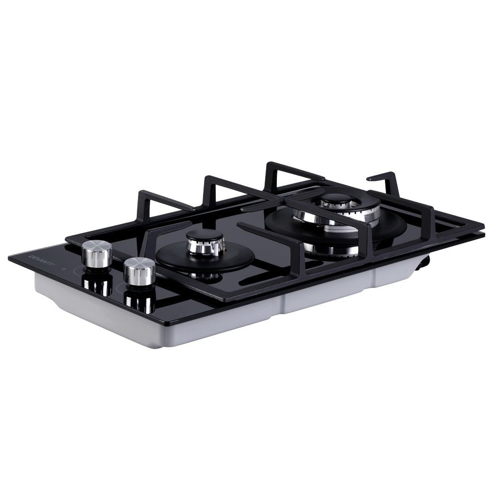 Gas Cooktop 30cm 2 Burner Black - Appliances > Kitchen Appliances > Cooktops & Stoves - Rivercity House & Home Co. (ABN 18 642 972 209) - Affordable Modern Furniture Australia