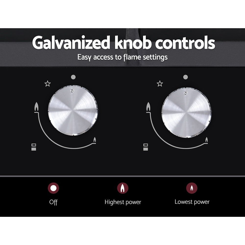 Gas Cooktop 30cm 2 Burner Black - Appliances > Kitchen Appliances > Cooktops & Stoves - Rivercity House & Home Co. (ABN 18 642 972 209) - Affordable Modern Furniture Australia