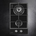 30cm 2 Burner Gas Cooktop with LPG Kit - Black