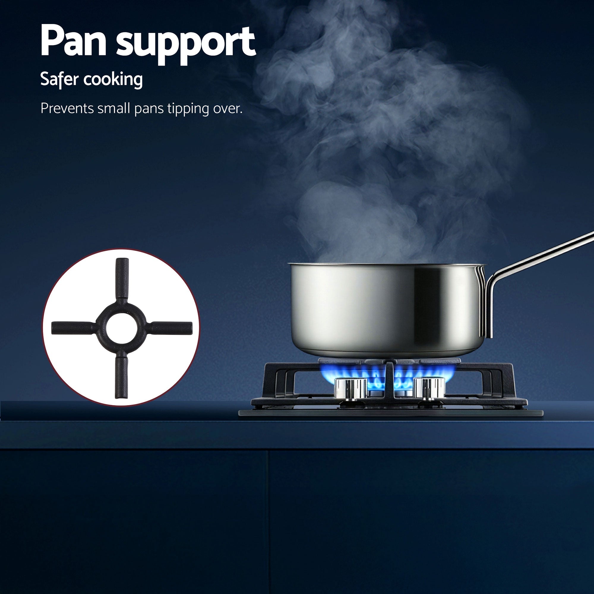 Gas Cooktop 30cm 2 Burner Built - in Stove Glass Cook Top NG LPG Wok Burner - Appliances > Kitchen Appliances > Cooktops & Stoves - Rivercity House & Home Co. (ABN 18 642 972 209) - Affordable Modern Furniture Australia