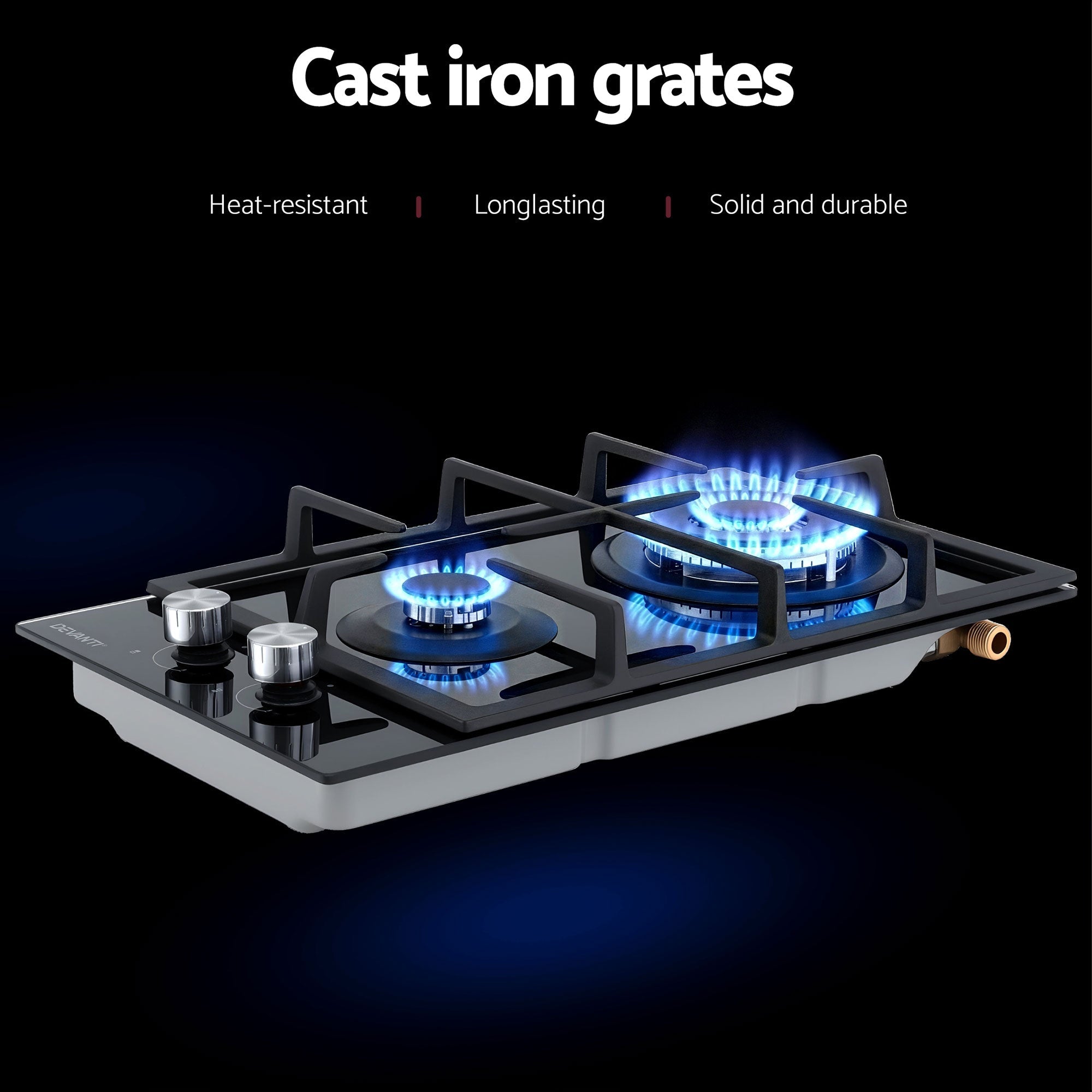 Gas Cooktop 30cm 2 Burner Built - in Stove Glass Cook Top NG LPG Wok Burner - Appliances > Kitchen Appliances > Cooktops & Stoves - Rivercity House & Home Co. (ABN 18 642 972 209) - Affordable Modern Furniture Australia