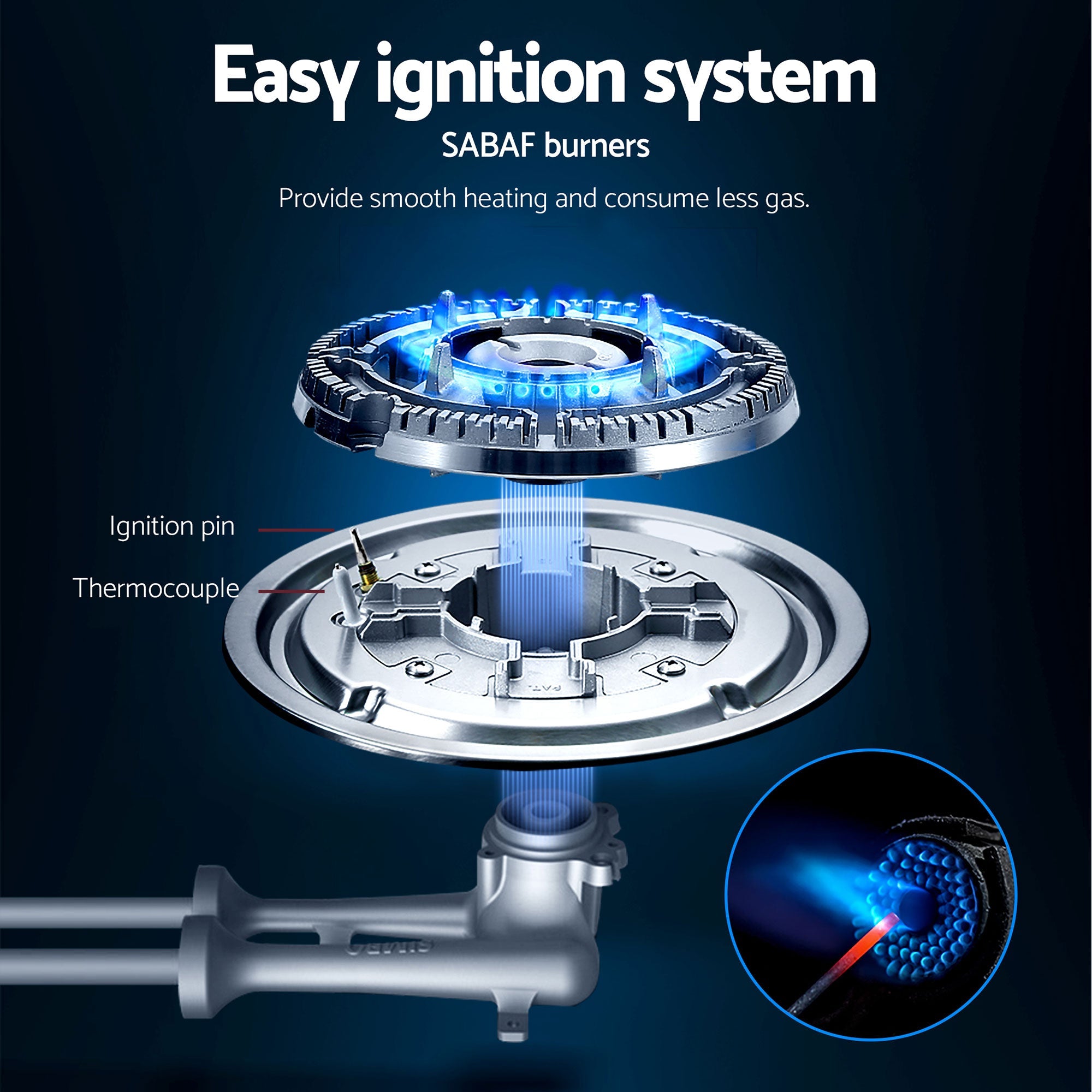 Gas Cooktop 30cm 2 Burner Built - in Stove Glass Cook Top NG LPG Wok Burner - Appliances > Kitchen Appliances > Cooktops & Stoves - Rivercity House & Home Co. (ABN 18 642 972 209) - Affordable Modern Furniture Australia