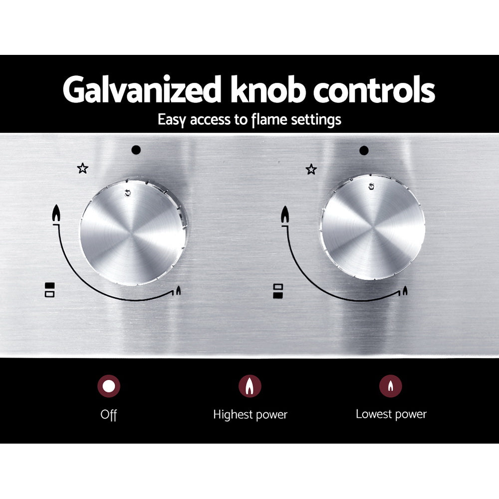 Gas Cooktop 30cm 2 Burner Silvir - Appliances > Kitchen Appliances > Cooktops & Stoves - Rivercity House & Home Co. (ABN 18 642 972 209) - Affordable Modern Furniture Australia