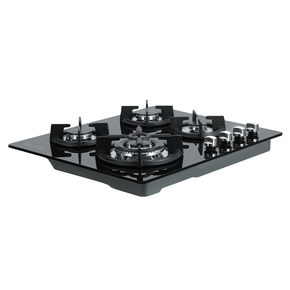 Gas Cooktop 60cm 4 Burner Black - Appliances > Kitchen Appliances > Cooktops & Stoves - Rivercity House & Home Co. (ABN 18 642 972 209) - Affordable Modern Furniture Australia