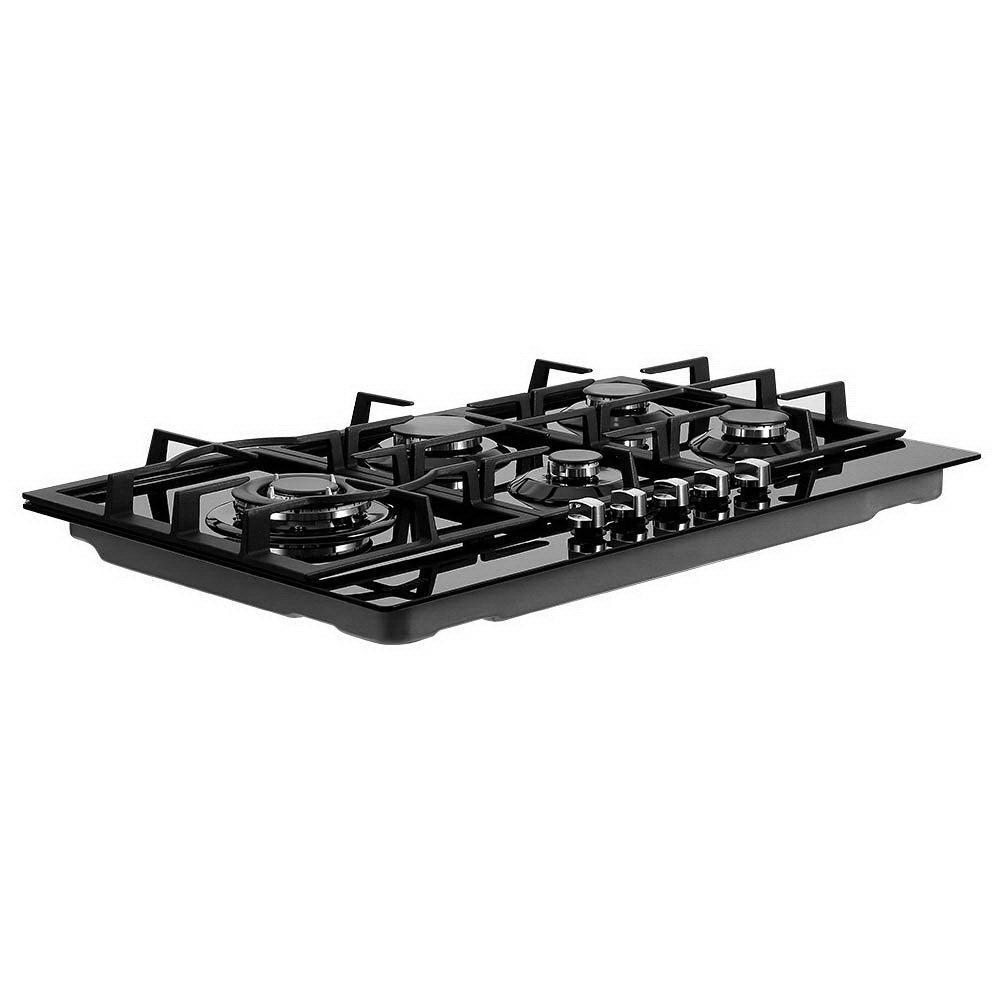 Gas Cooktop 90cm 5 Burner Black - Appliances > Kitchen Appliances > Cooktops & Stoves - Rivercity House & Home Co. (ABN 18 642 972 209) - Affordable Modern Furniture Australia