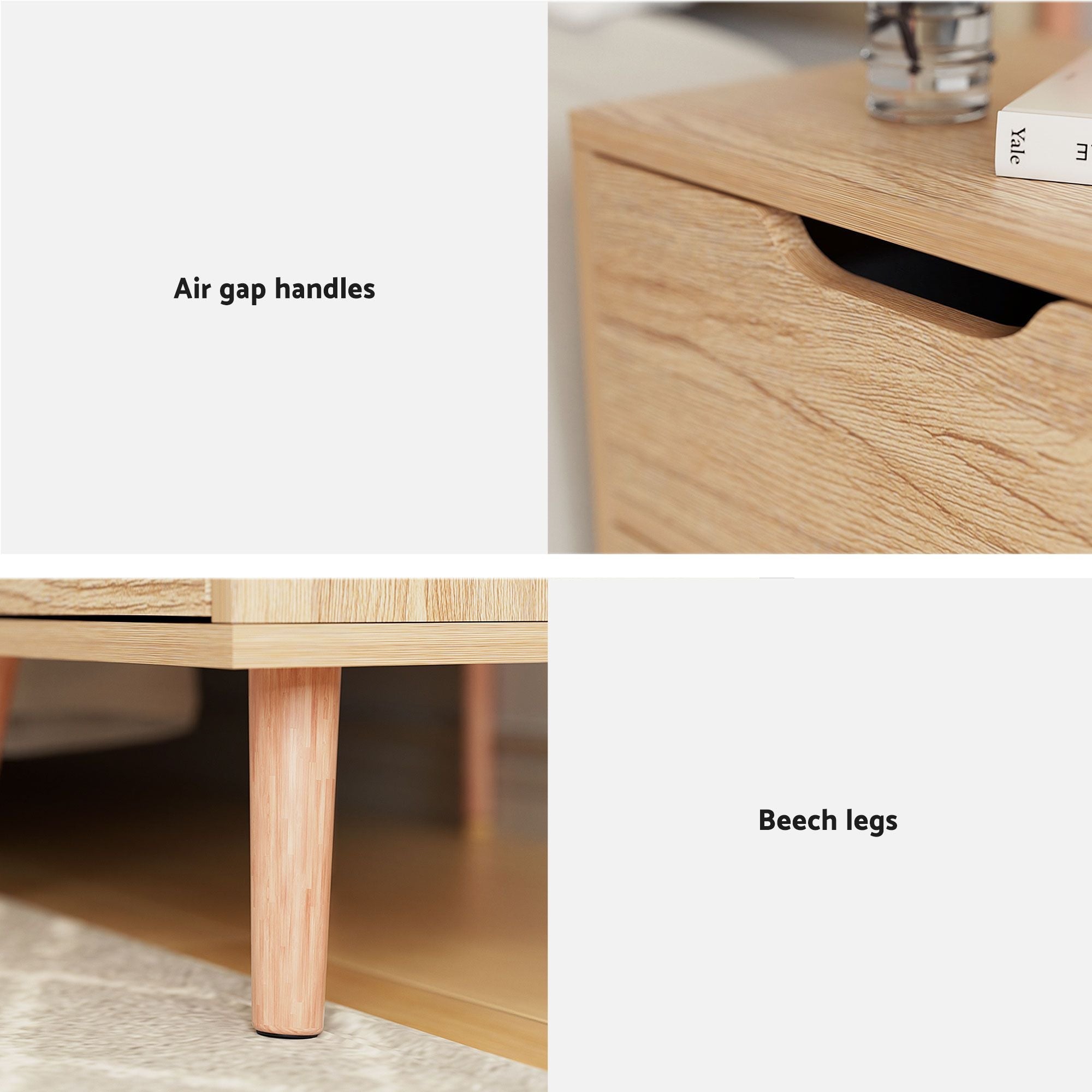 Gas Lift Queen Bed Frame and Bedside Table Set 2 Drawer Nightstand Bedroom Furniture Bundle - Furniture > Bedroom > Beds & Bed Frames - Rivercity House & Home Co. (ABN 18 642 972 209) - Affordable Modern Furniture Australia