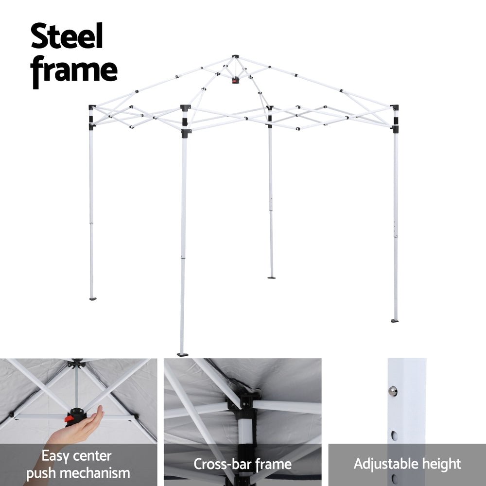 Gazebo 2x2m Outdoor Patio Garden Marquee Shade Black - Home & Garden > Shading > Canopies & Gazebos - Rivercity House & Home Co. (ABN 18 642 972 209) - Affordable Modern Furniture Australia