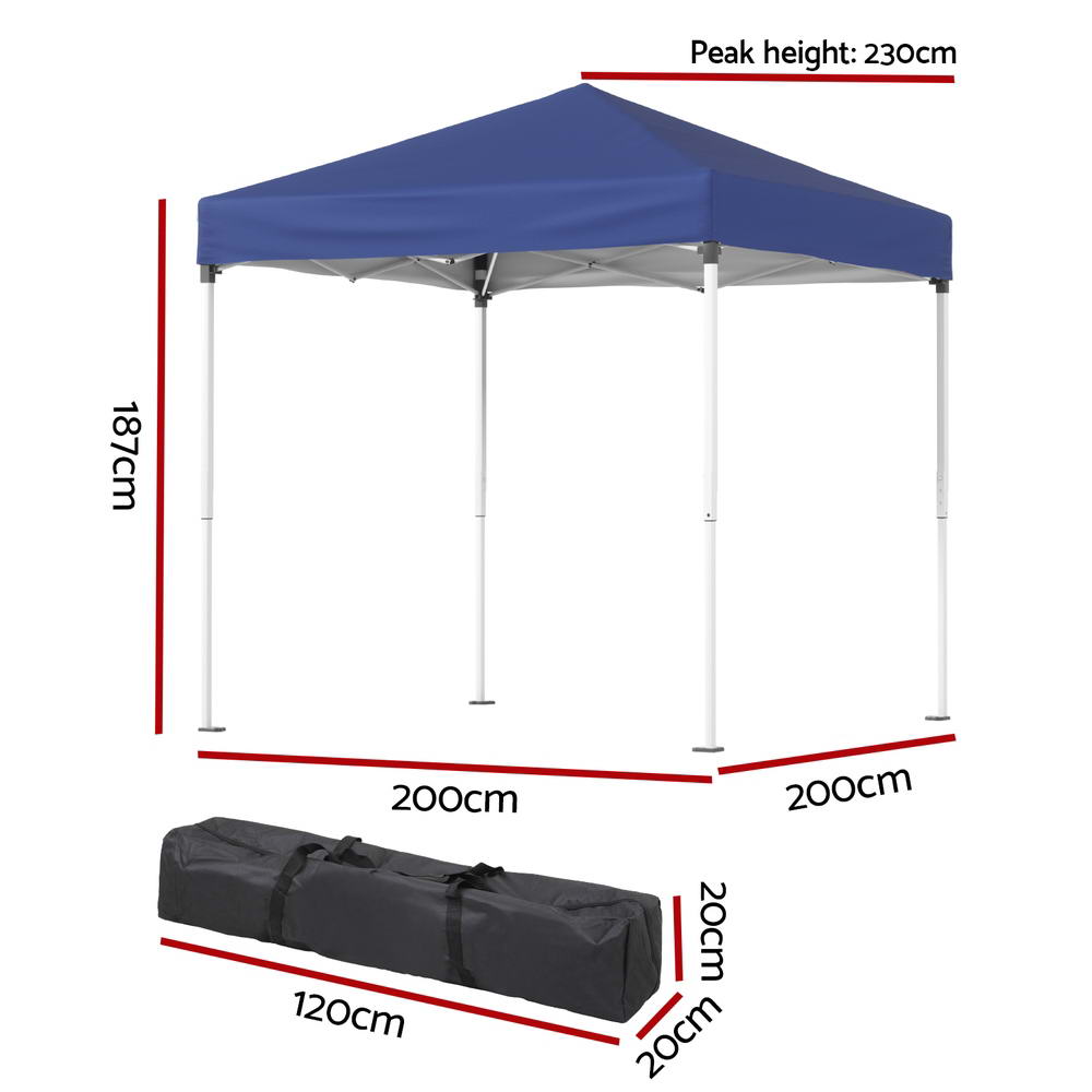 Gazebo 2x2m Outdoor Patio Garden Marquee Shade Blue - Home & Garden > Shading > Canopies & Gazebos - Rivercity House & Home Co. (ABN 18 642 972 209) - Affordable Modern Furniture Australia
