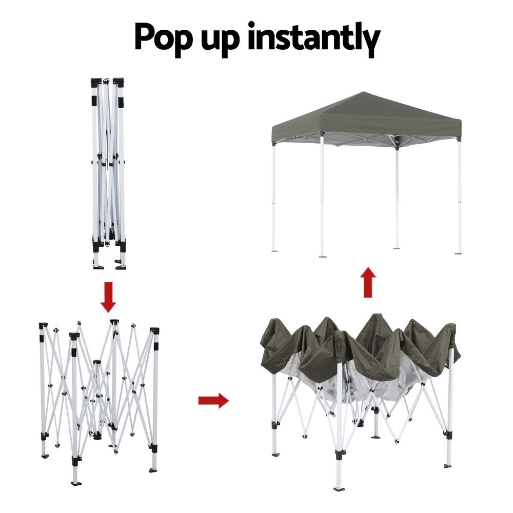 Gazebo 2x2m Outdoor Patio Garden Marquee Shade Grey - Home & Garden > Shading > Canopies & Gazebos - Rivercity House & Home Co. (ABN 18 642 972 209) - Affordable Modern Furniture Australia