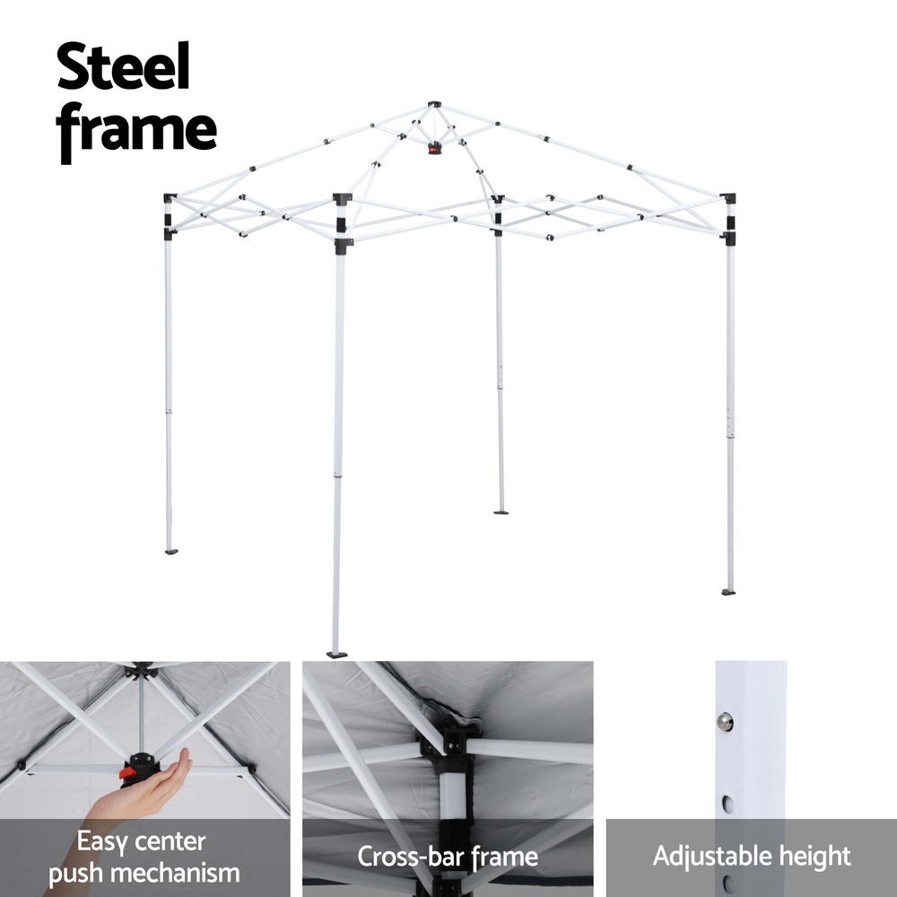 Gazebo 2x2m Outdoor Patio Garden Marquee Shade Grey - Home & Garden > Shading > Canopies & Gazebos - Rivercity House & Home Co. (ABN 18 642 972 209) - Affordable Modern Furniture Australia