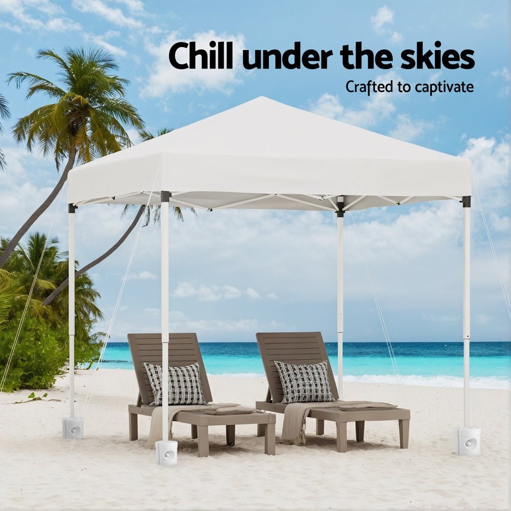 Gazebo 2x2m Outdoor Patio Garden Marquee Shade w/ Base Pods White - Home & Garden > Shading > Canopies & Gazebos - Rivercity House & Home Co. (ABN 18 642 972 209) - Affordable Modern Furniture Australia