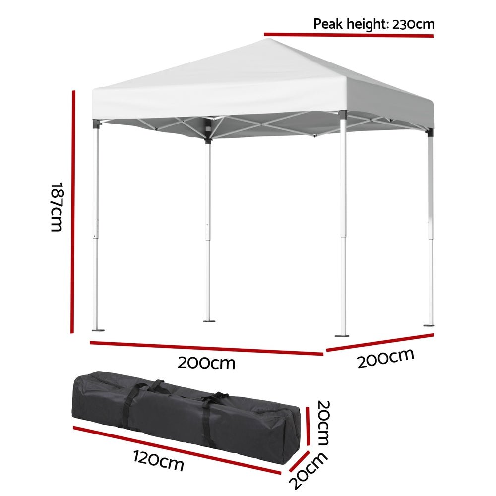 Gazebo 2x2m Outdoor Patio Garden Marquee Shade White - Home & Garden > Shading > Canopies & Gazebos - Rivercity House & Home Co. (ABN 18 642 972 209) - Affordable Modern Furniture Australia