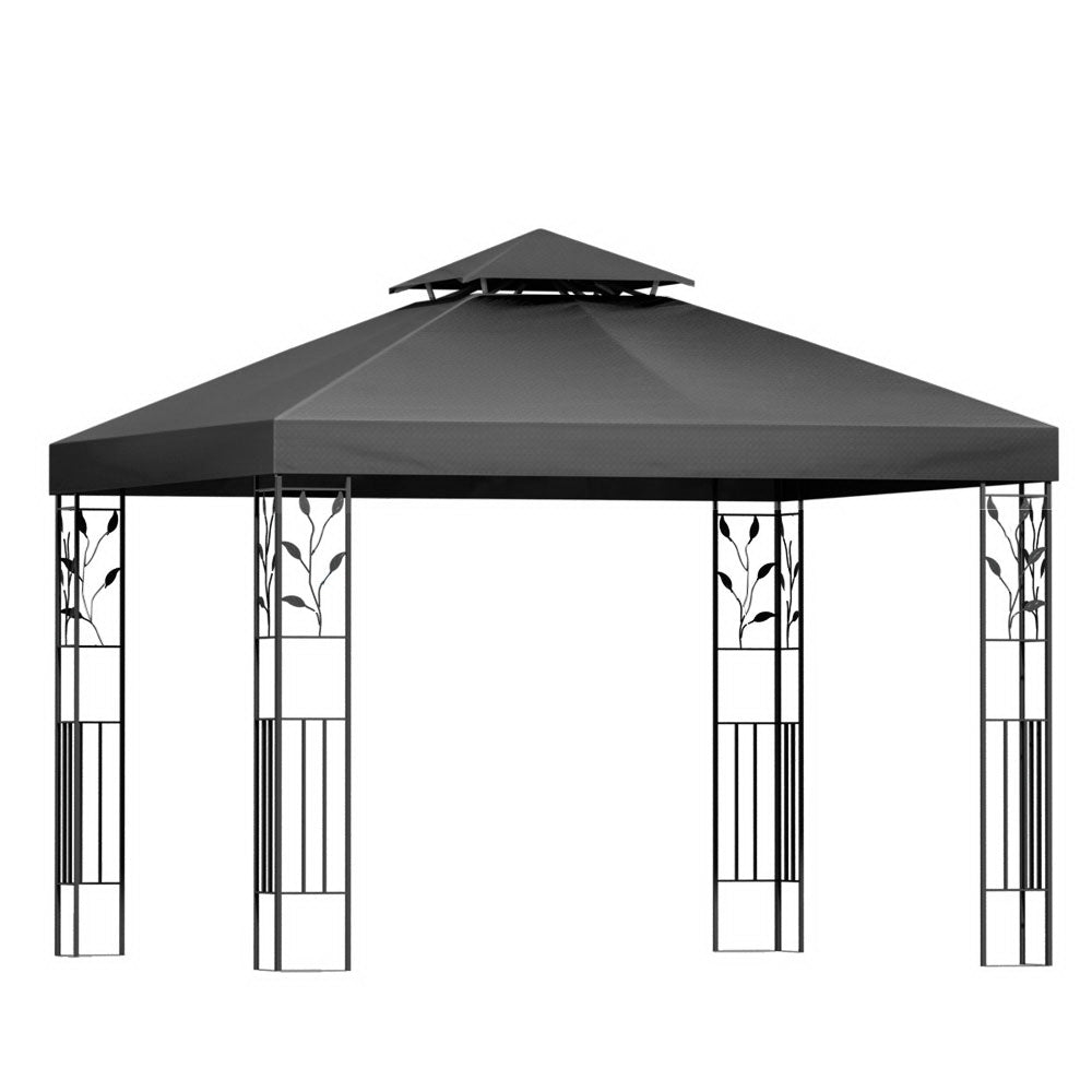Gazebo 3x3m Marquee Outdoor Wedding Party Event Tent Home Iron Art Shade Grey - Home & Garden > Shading > Canopies & Gazebos - Rivercity House & Home Co. (ABN 18 642 972 209) - Affordable Modern Furniture Australia
