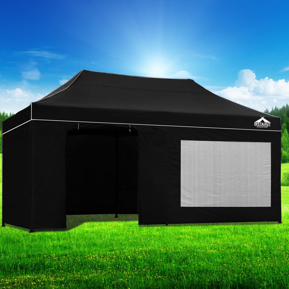 Gazebo 3x6 Pop Up Marquee Folding Tent Wedding Gazebos Camping Outdoor Shade Canopy Black - Home & Garden > Shading > Canopies & Gazebos - Rivercity House & Home Co. (ABN 18 642 972 209) - Affordable Modern Furniture Australia