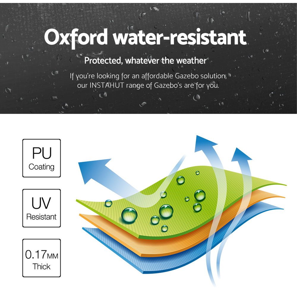 Gazebo 3x6 Pop Up Marquee Folding Tent Wedding Gazebos Camping Outdoor Shade Canopy Black - Home & Garden > Shading > Canopies & Gazebos - Rivercity House & Home Co. (ABN 18 642 972 209) - Affordable Modern Furniture Australia