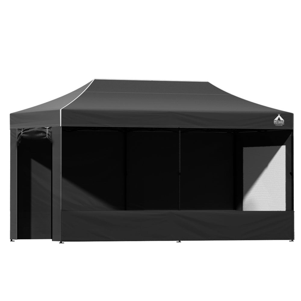 Gazebo 3x6 Pop Up Marquee Folding Tent Wedding Gazebos Camping Outdoor Shade Canopy Black - Home & Garden > Shading > Canopies & Gazebos - Rivercity House & Home Co. (ABN 18 642 972 209) - Affordable Modern Furniture Australia