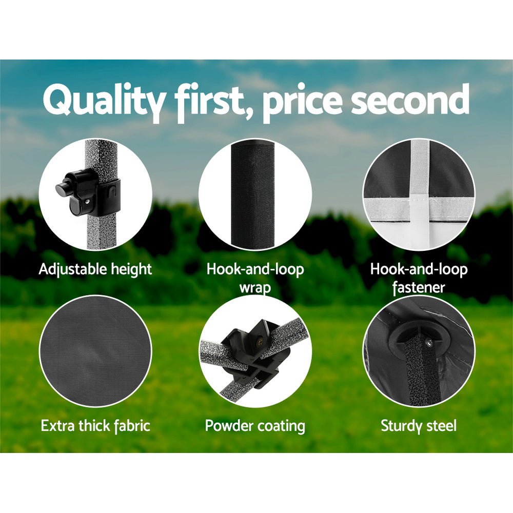 Gazebo 3x6 Pop Up Marquee Folding Tent Wedding Gazebos Camping Outdoor Shade Canopy Black - Home & Garden > Shading > Canopies & Gazebos - Rivercity House & Home Co. (ABN 18 642 972 209) - Affordable Modern Furniture Australia