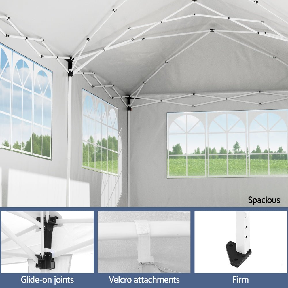 Gazebo 3x6m Pop Up Marquee Wedding Party Outdoor Camping Canopy Grey - Home & Garden > Shading > Canopies & Gazebos - Rivercity House & Home Co. (ABN 18 642 972 209) - Affordable Modern Furniture Australia