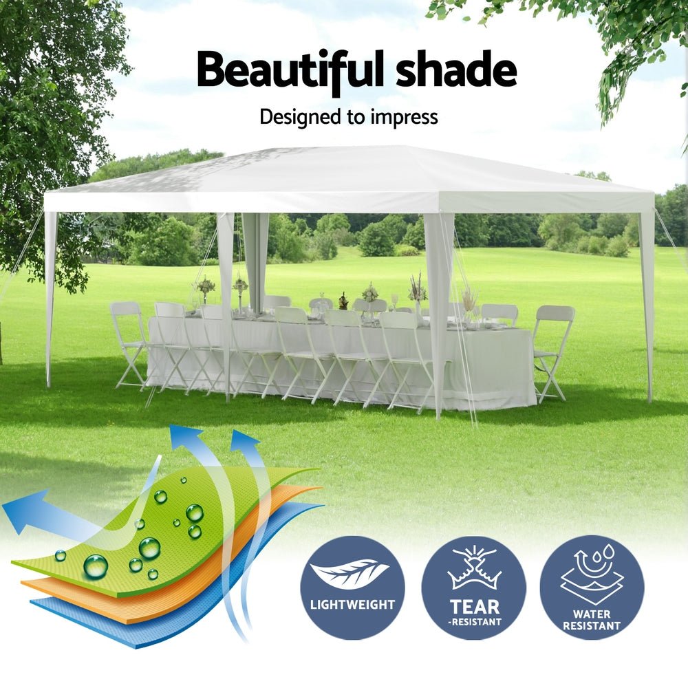 Gazebo 3x6m Wedding Party Marquee Tent Outdoor Event Camping Canopy Shade White - Home & Garden > Shading > Canopies & Gazebos - Rivercity House & Home Co. (ABN 18 642 972 209) - Affordable Modern Furniture Australia