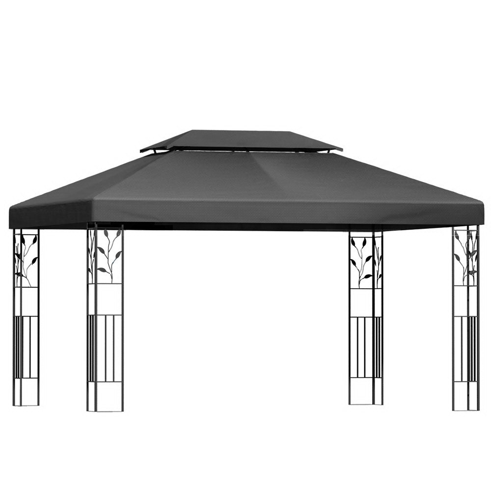 Gazebo 4x3m Marquee Outdoor Wedding Party Event Tent Home Iron Art Shade Grey - Home & Garden > Shading > Canopies & Gazebos - Rivercity House & Home Co. (ABN 18 642 972 209) - Affordable Modern Furniture Australia