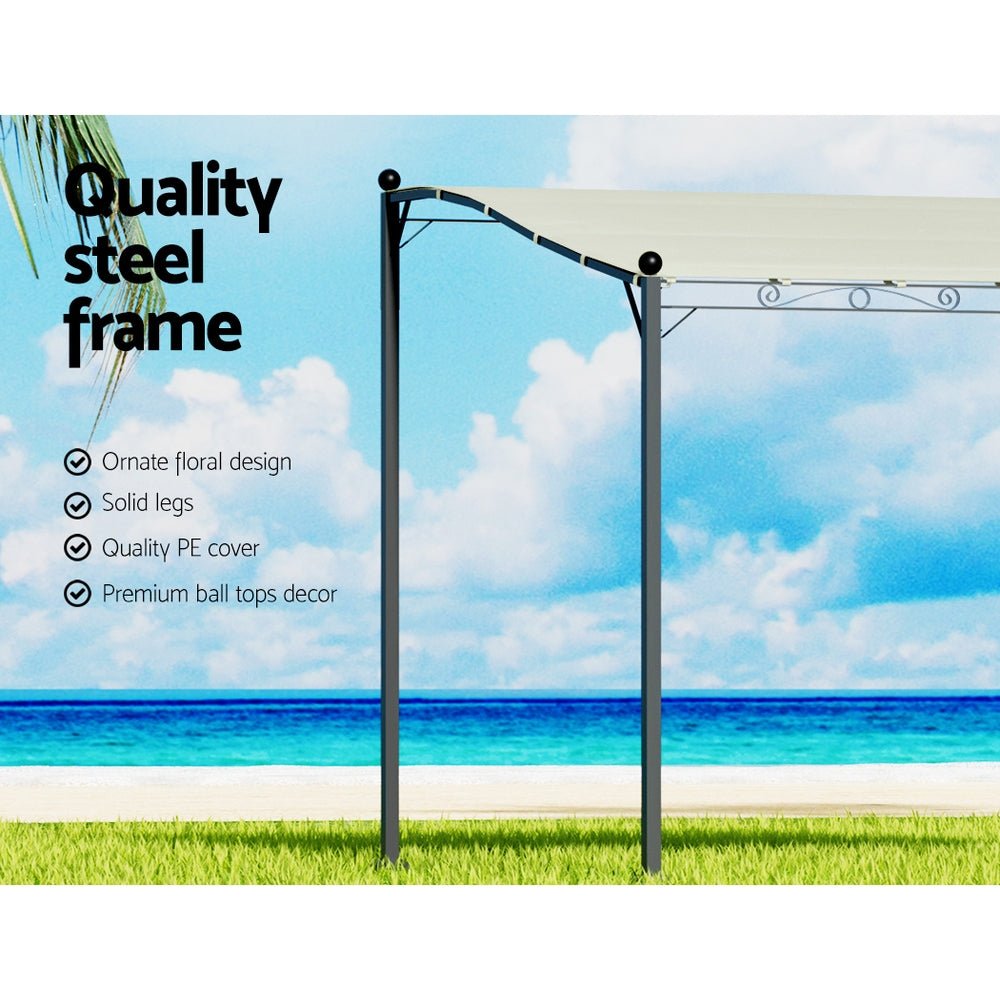 Gazebo Marquee 3m Outdoor Event Wedding Tent Camping Party Shade Iron Art Canopy Beige - Home & Garden > Shading > Canopies & Gazebos - Rivercity House & Home Co. (ABN 18 642 972 209) - Affordable Modern Furniture Australia