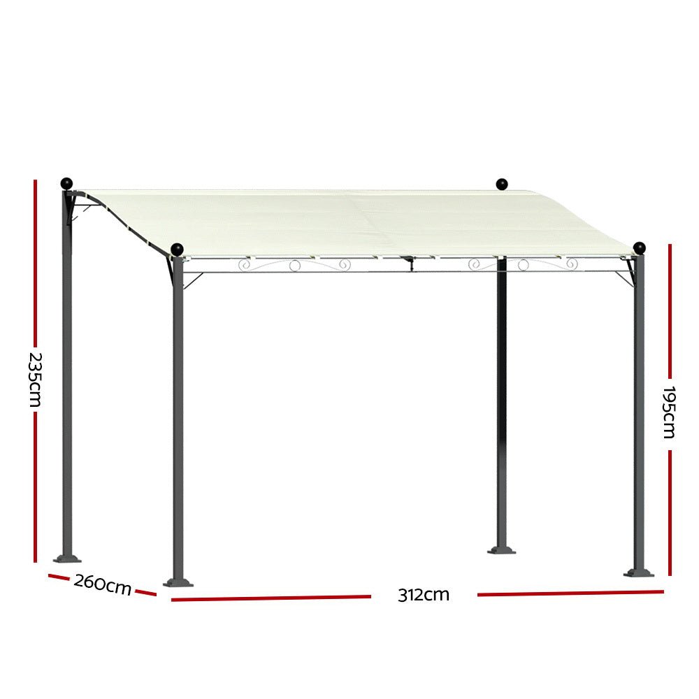 Gazebo Marquee 3m Outdoor Event Wedding Tent Camping Party Shade Iron Art Canopy Beige - Home & Garden > Shading > Canopies & Gazebos - Rivercity House & Home Co. (ABN 18 642 972 209) - Affordable Modern Furniture Australia